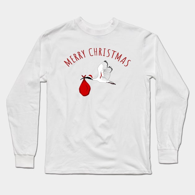 Merry Christmas Bin Chicken Long Sleeve T-Shirt by BinChickenBaby